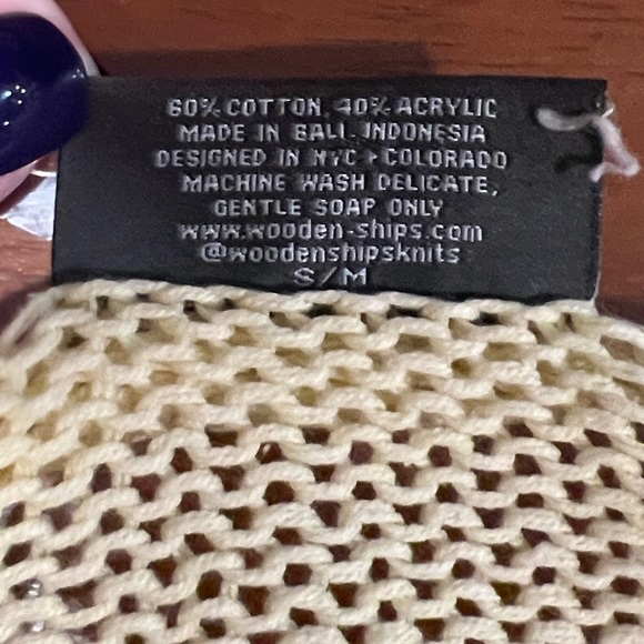 Wooden Ships yellow v neck beach day cotton blend sweater S/M - Picture 6 of 6